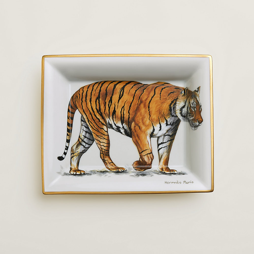 新品未使用エルメスHERMES プレート虎 La Marche du Tigre change tray - Brown | Hermès Singapore
